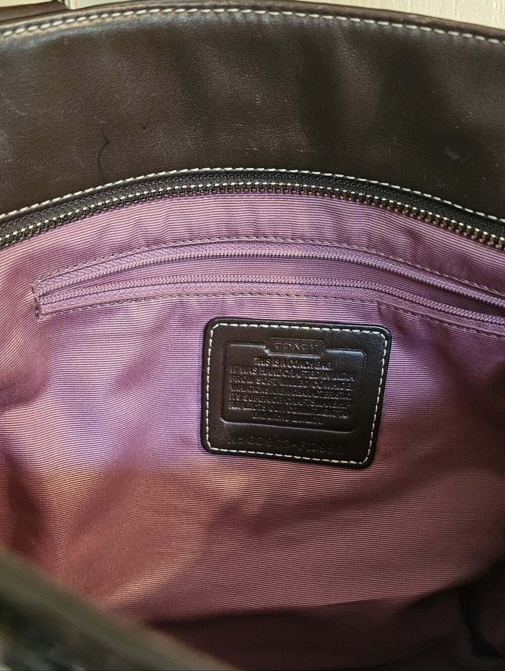Vintage Coach Hamilton Hampton Legacy Shoulder Tote Dark Brown Pebbled Leather - Picture 8 of 13